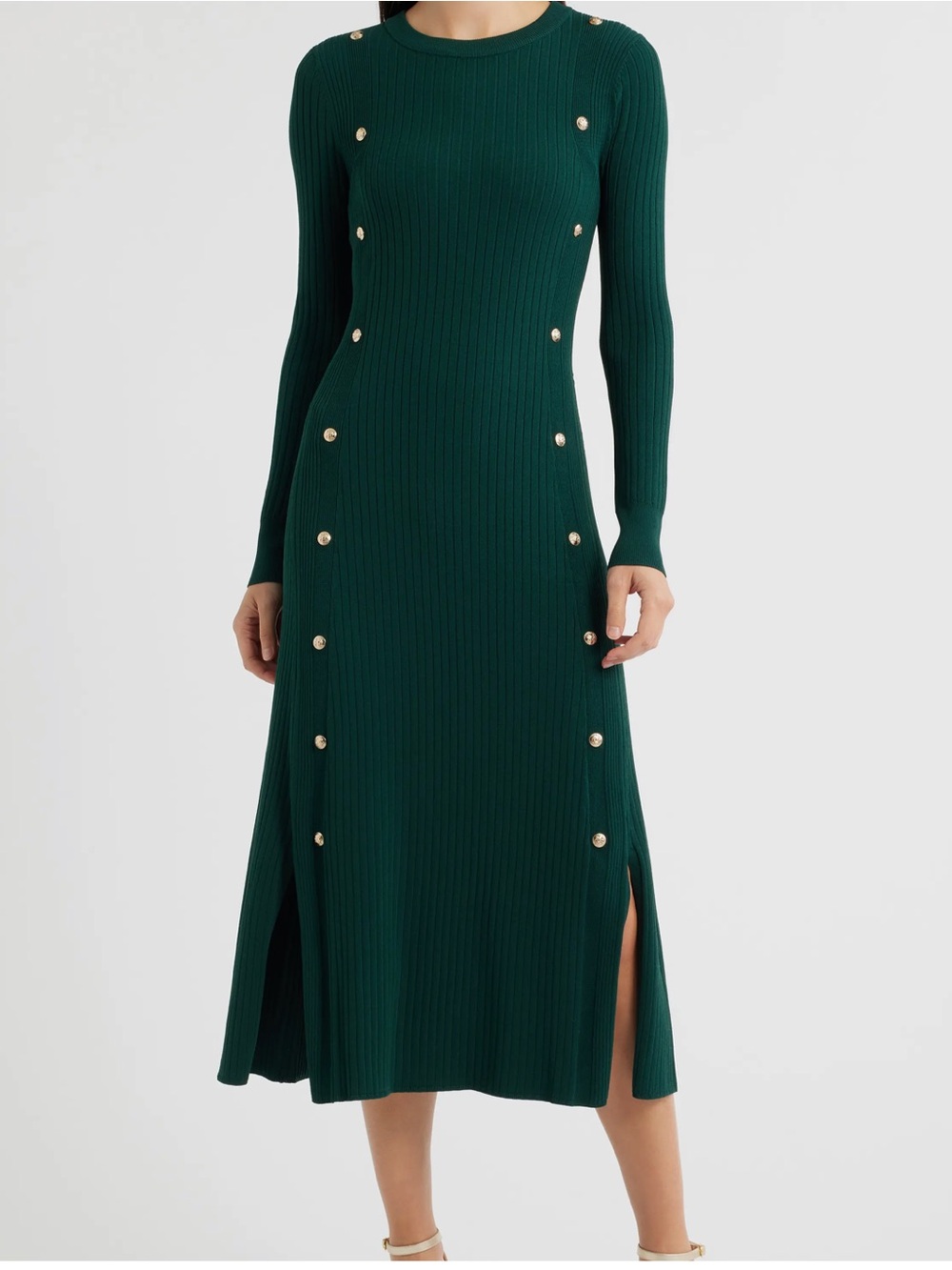 Elie Tahari Tamara Rib-Knit Midi-Sweaterdress